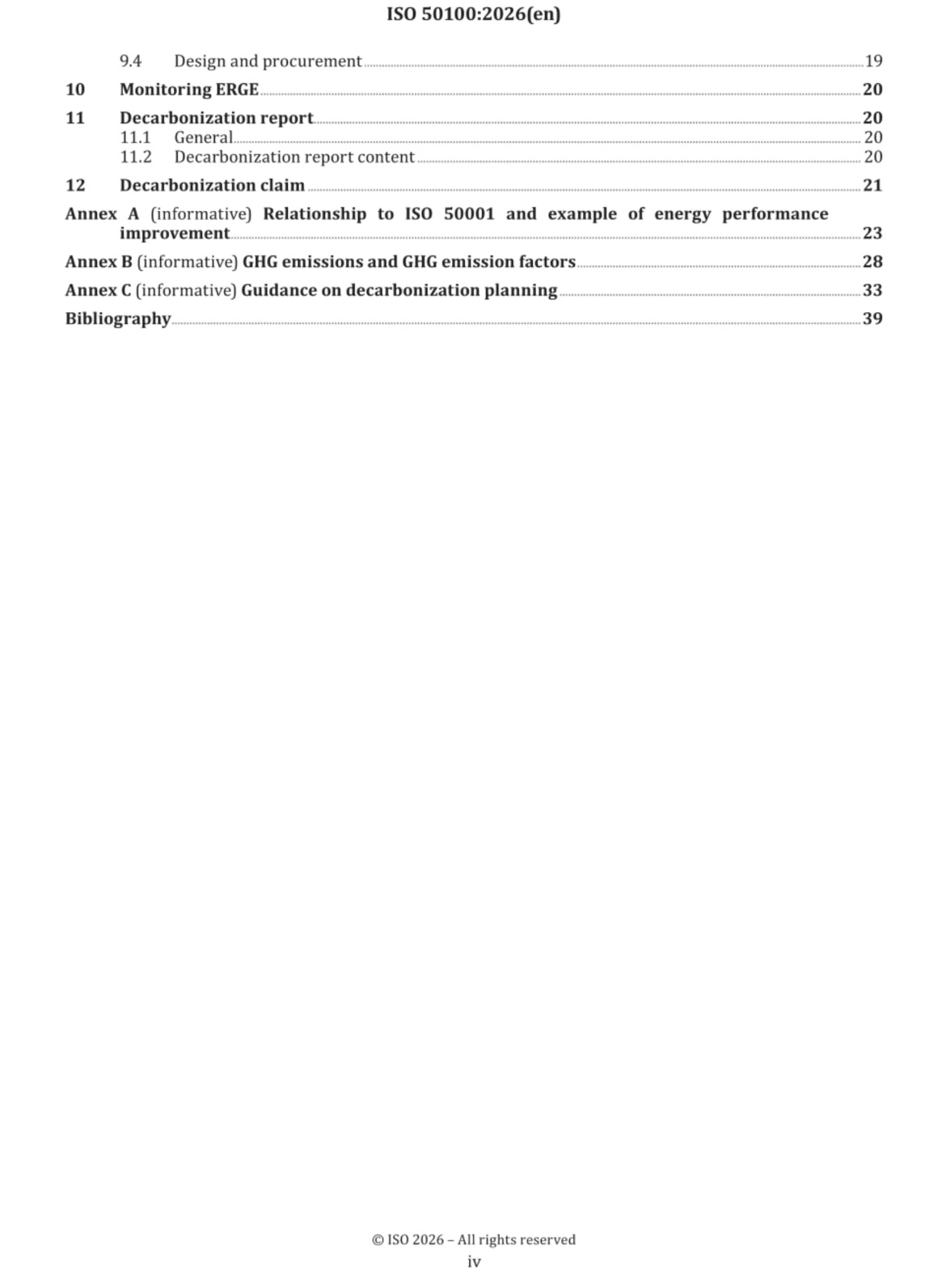 Cover preview — ISO 50100:2026 Energy management systems and energy savings — Decarbonization — Requirements with guidance for use — Page 4