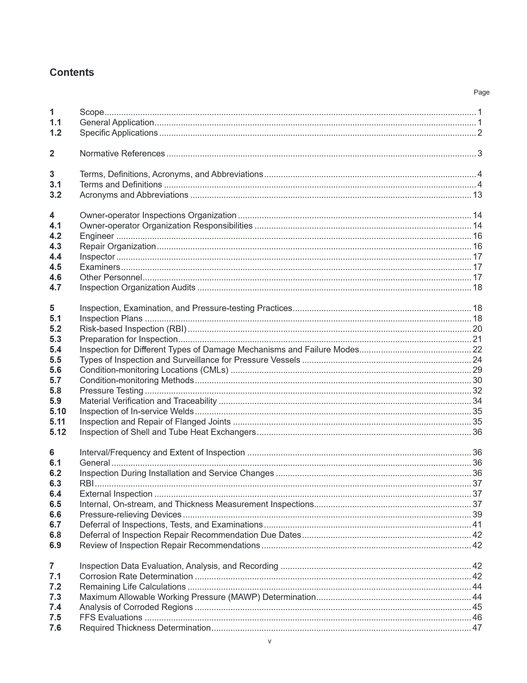 Cover preview — API 510 Pressure Vessel Inspection Code: In-service Inspection, Rating, Repair, and Alteration, Eleventh Edition, Includes Errata 1 (2023) and Errata 2 (2025) — Page 5