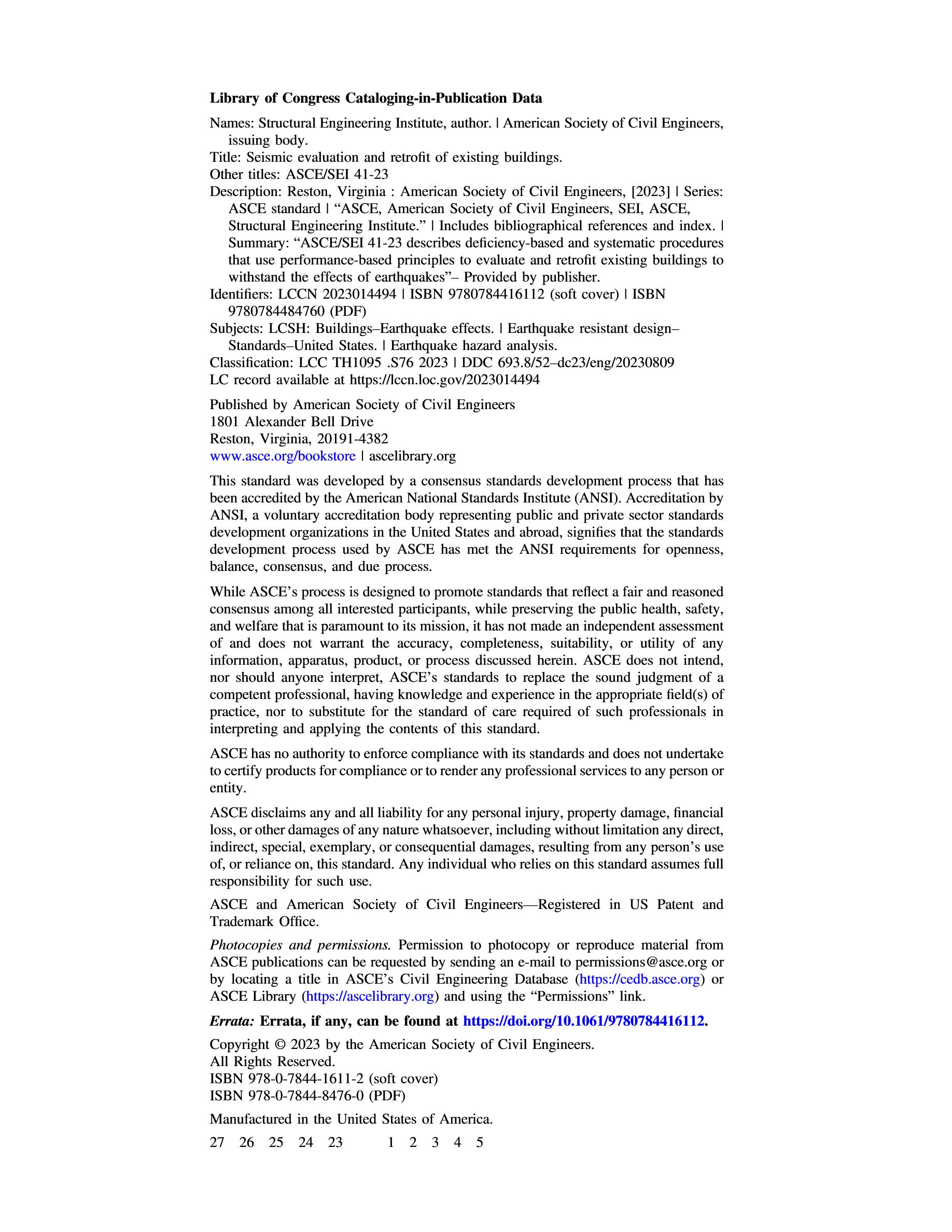 Cover preview — ASCE/SEI 41-23 Seismic Evaluation and Retrofit of Existing Buildings — Page 3