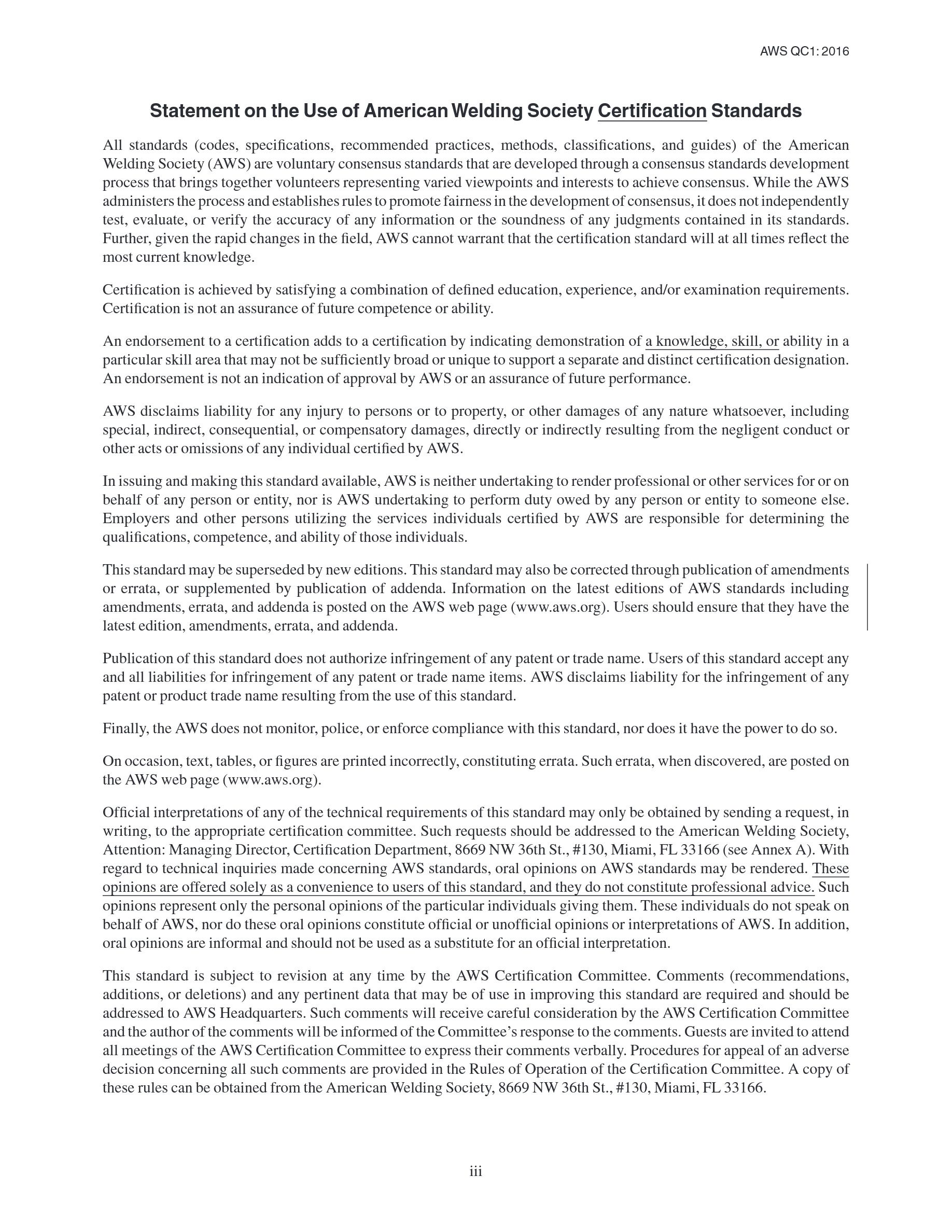 Cover preview — AWS QC1 Standard for AWS Certification of Welding Inspectors — Page 4