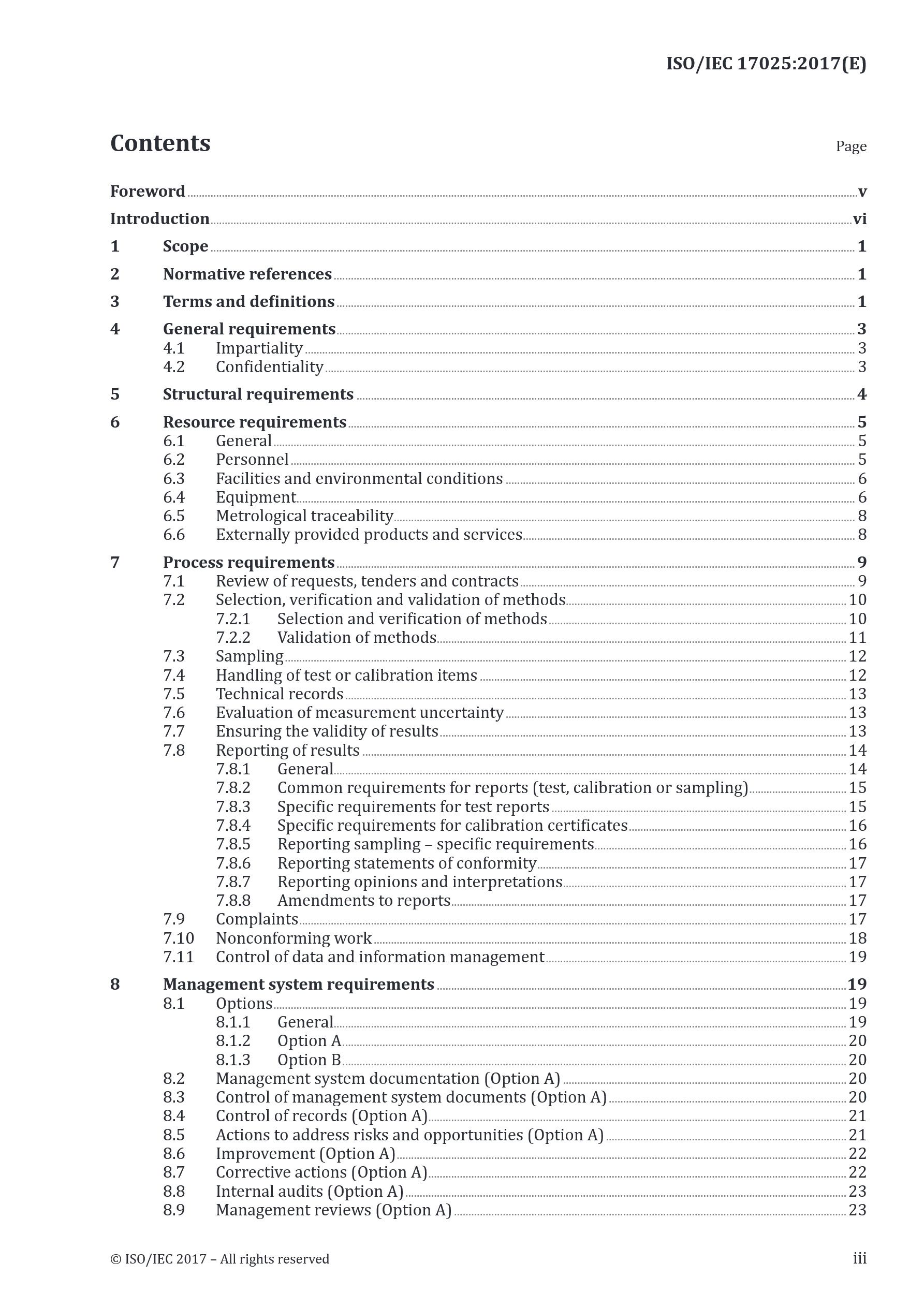 Cover preview — ISO/IEC 17025:2017 General Requirements for the Competence of Testing and Calibration Laboratories — Page 3