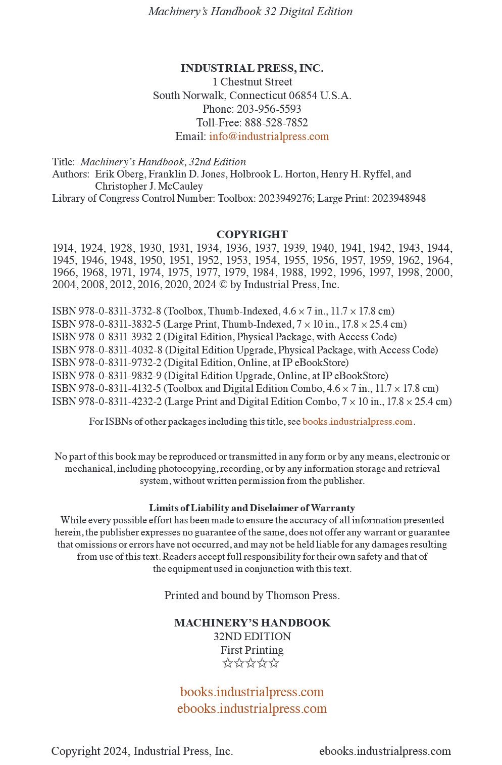 Cover preview — Machinery’s Handbook Toolbox, 32nd Edition  — Page 4