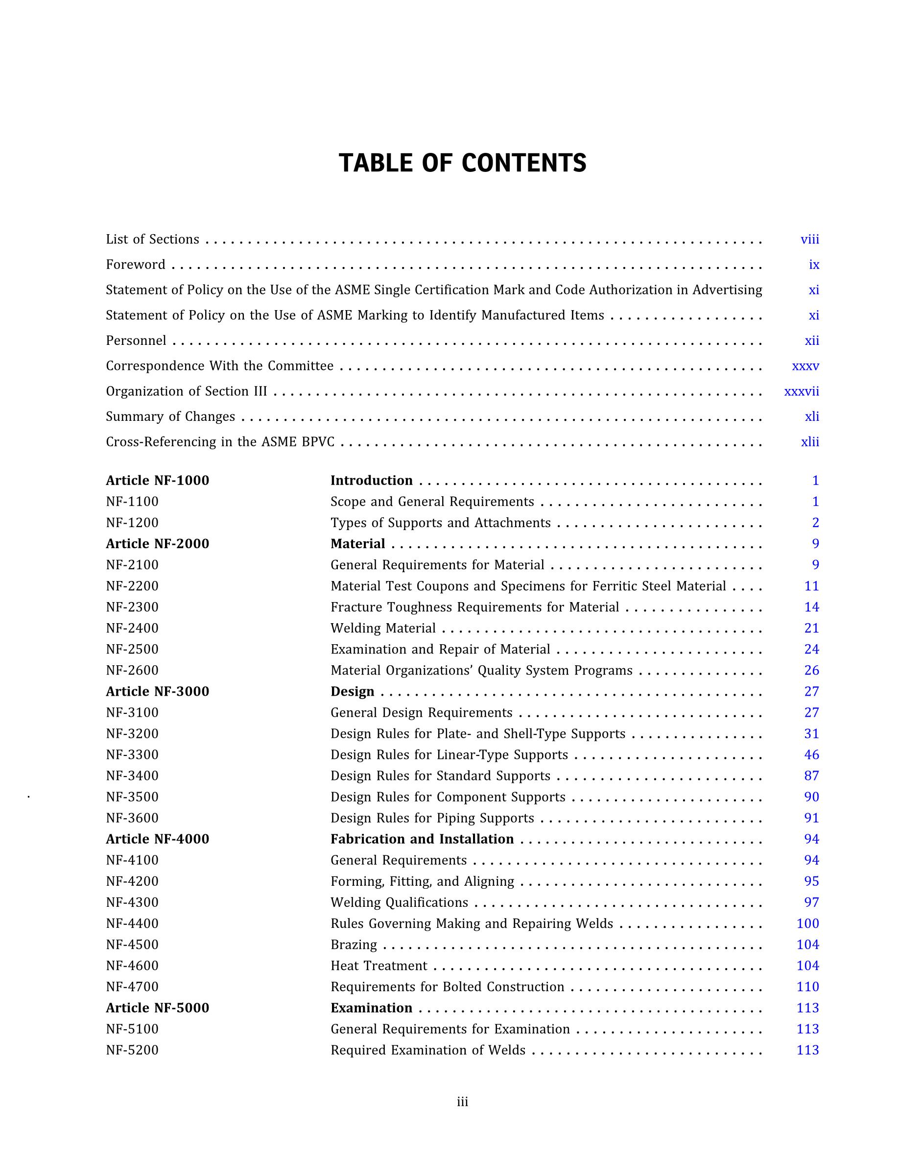 Cover preview — ASME BPVC.III.1.NF-2025 Section III, Rules for Construction of Nuclear Facility Components, Division 1, Subsection NF, Supports — Page 5