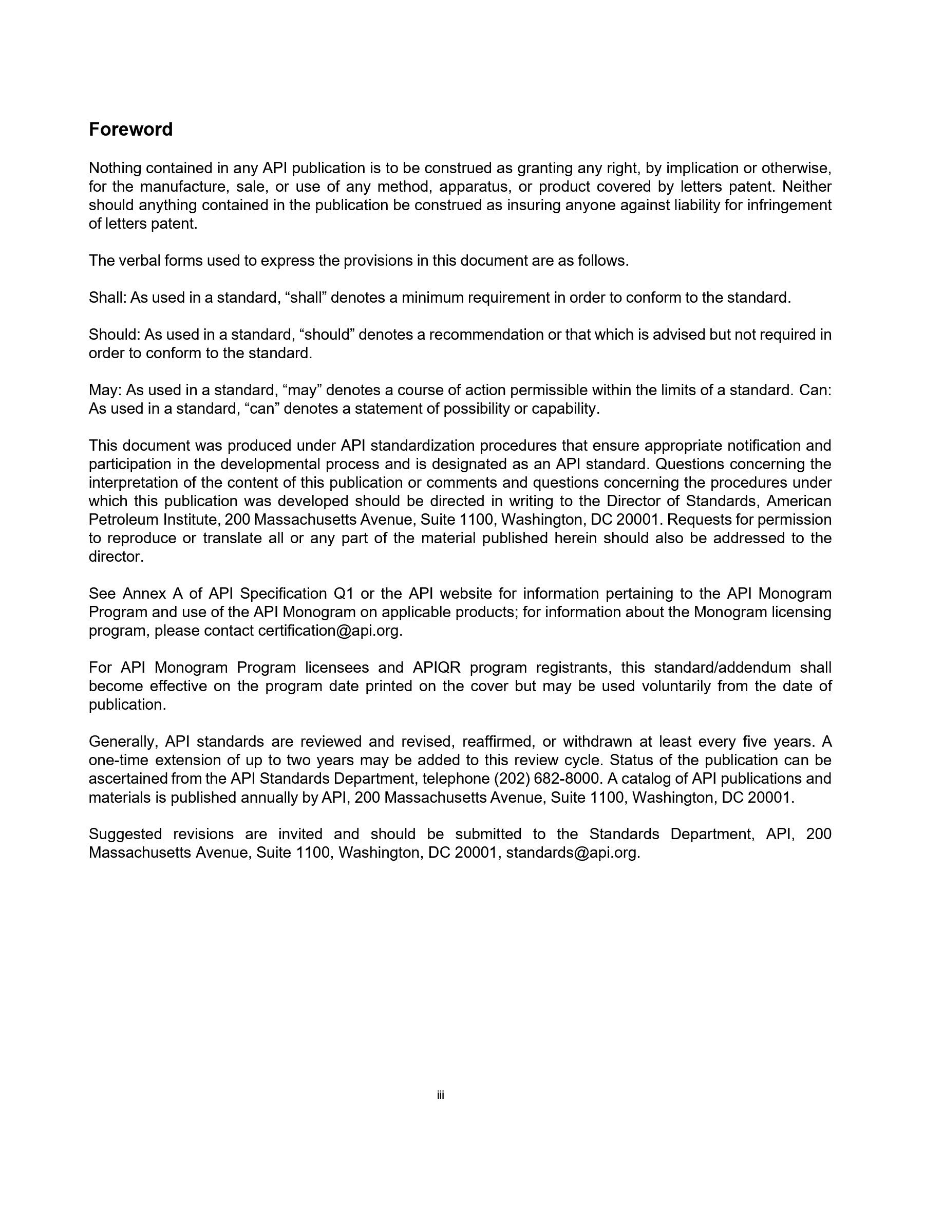 Cover preview — API Spec 5DP Drill Pipe, Second Edition, Includes Errata 1 (2020), Addendum 1 (2025), Errata 2 (2024), and Errata 3 (2025) — Page 4