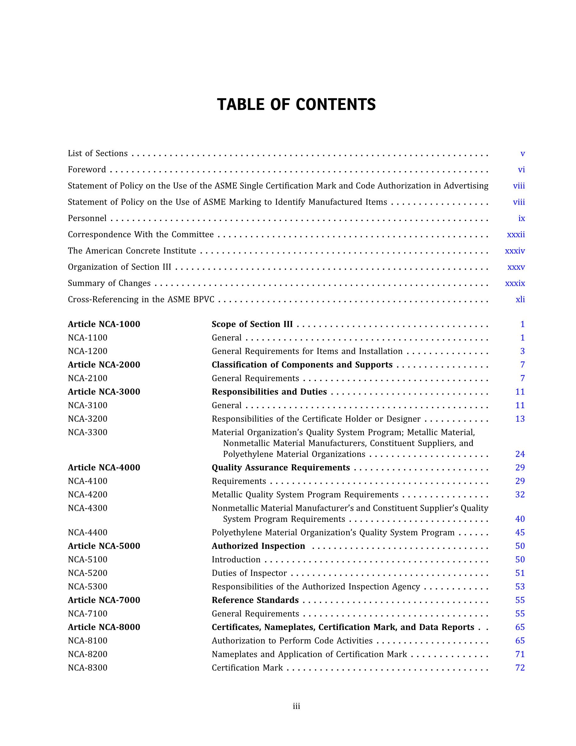 Cover preview — ASME BPVC.III.NCA-2025 Section III, Rules for Construction of Nuclear Facility Components, Subsection NCA, General Requirements for Division 1 and Division 2 — Page 5