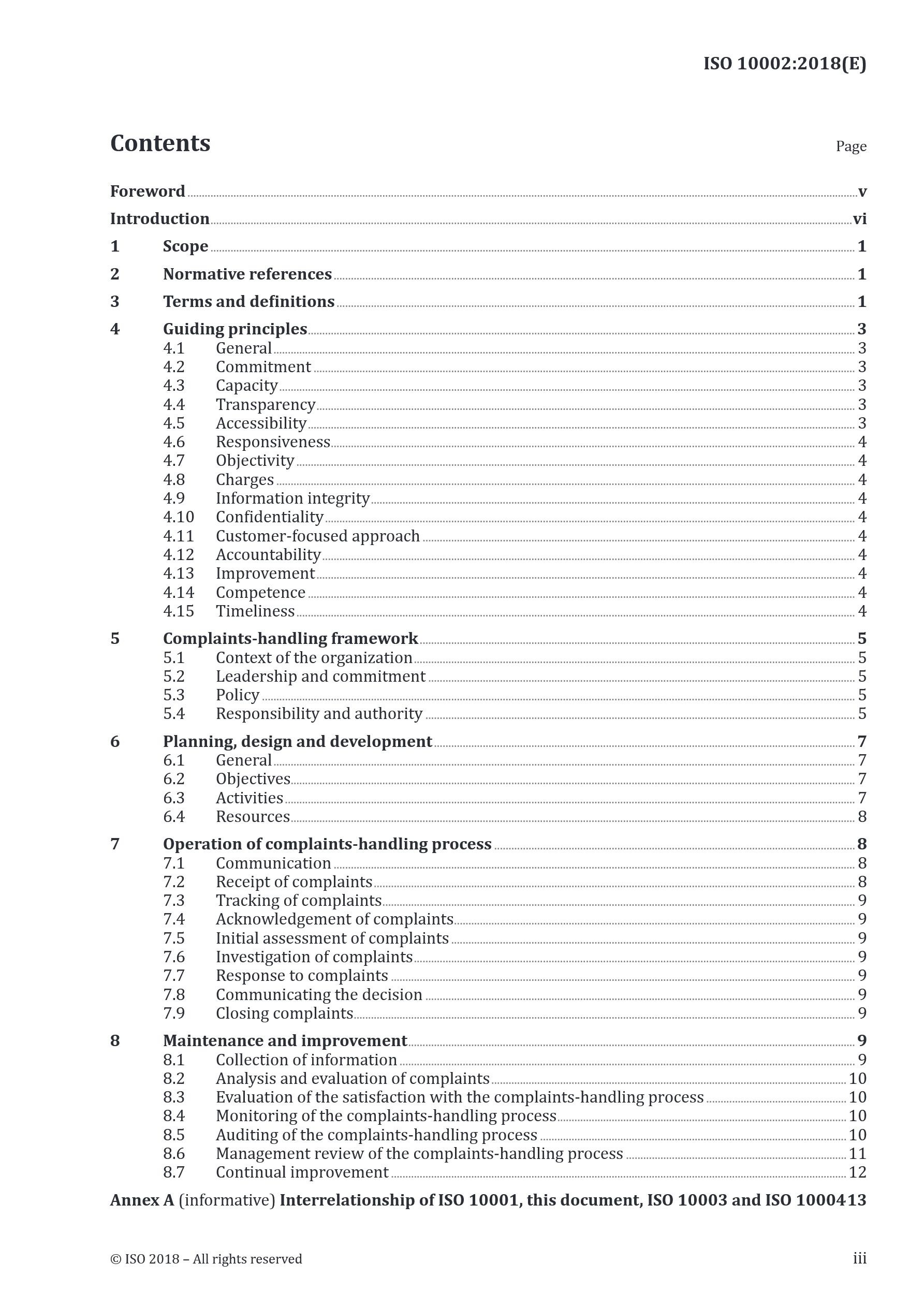 Cover preview — ISO 10002:2018 Quality Management — Customer Satisfaction — Guidelines for Complaints Handling in Organizations — Page 3