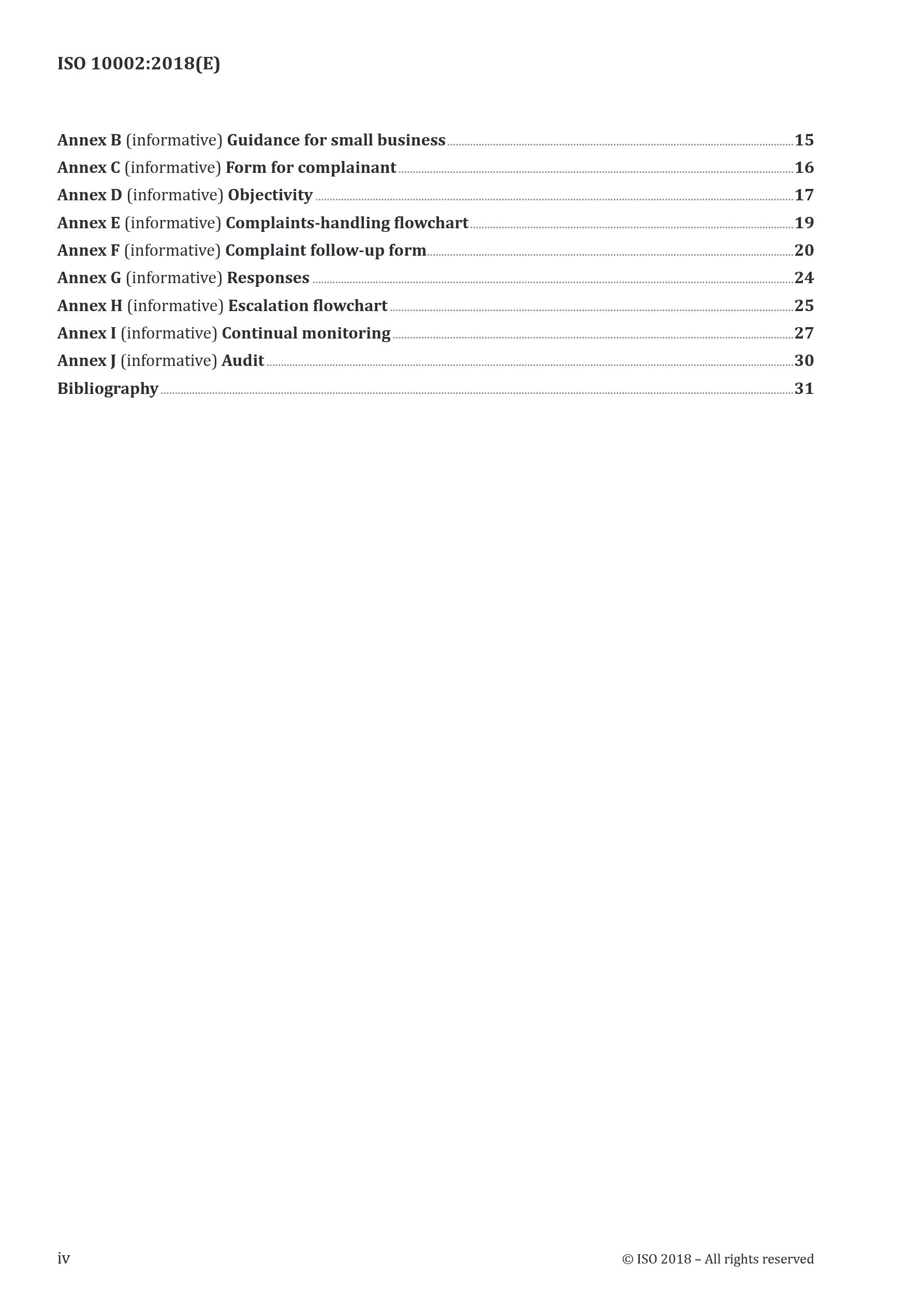 Cover preview — ISO 10002:2018 Quality Management — Customer Satisfaction — Guidelines for Complaints Handling in Organizations — Page 4