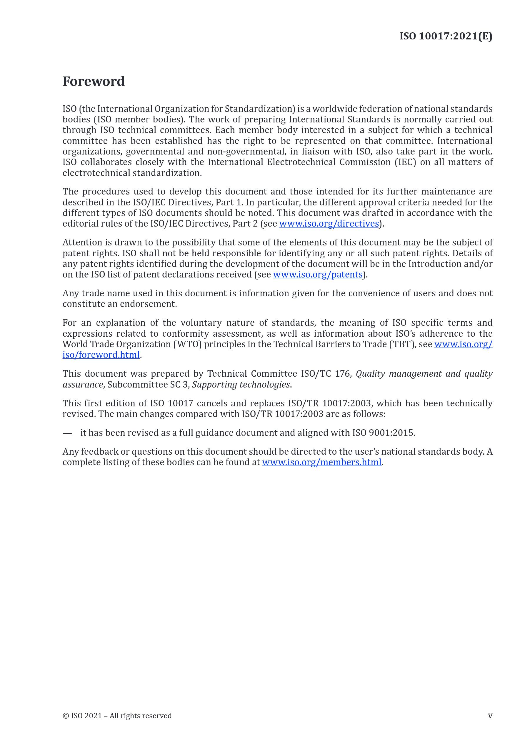 Cover preview — ISO 10017:2021 Quality Management — Guidance on Statistical Techniques for ISO 9001:2015 — Page 5