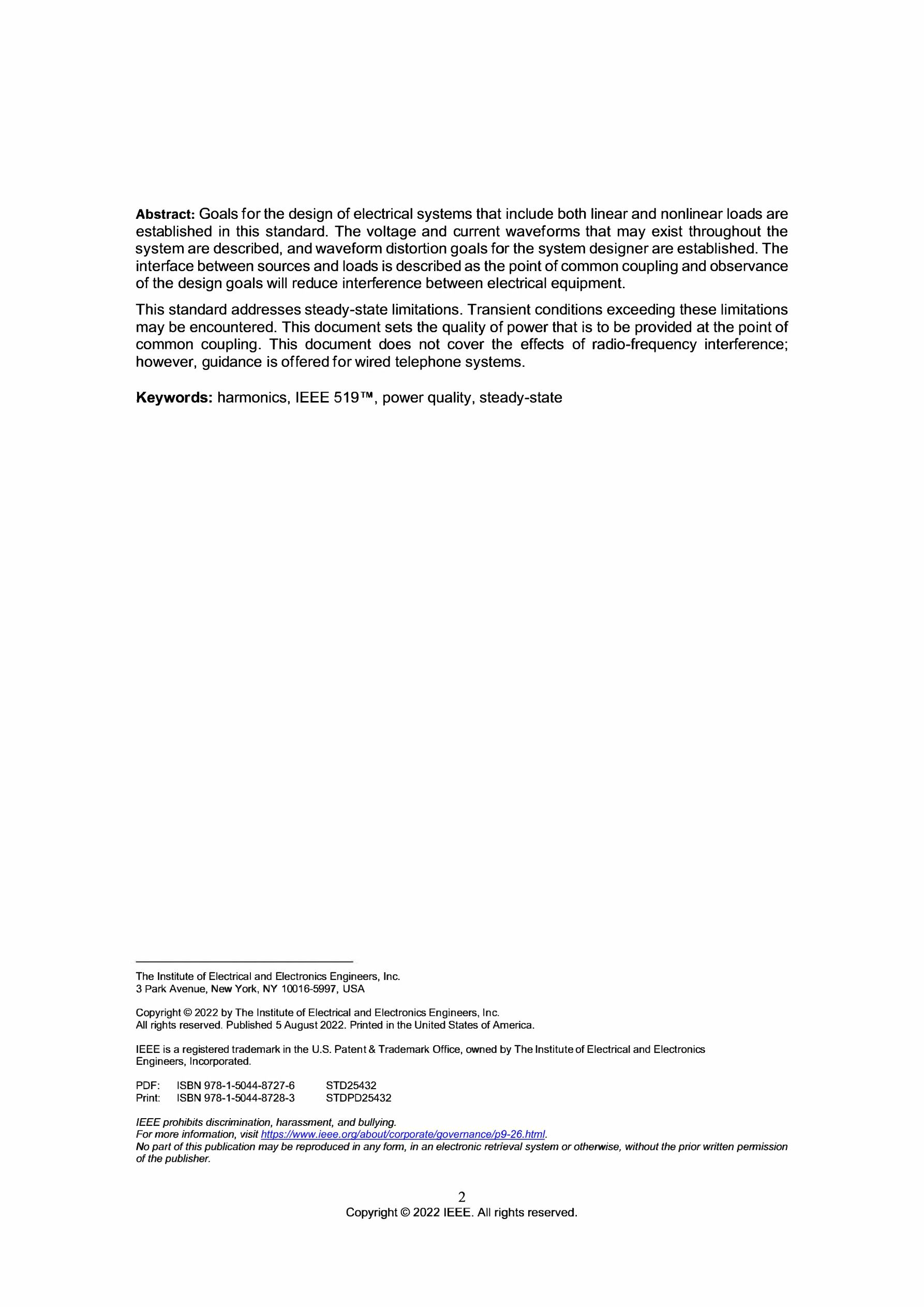 Cover preview — IEEE 519-2022 - Standard for Harmonic Control in Electric Power Systems — Page 3