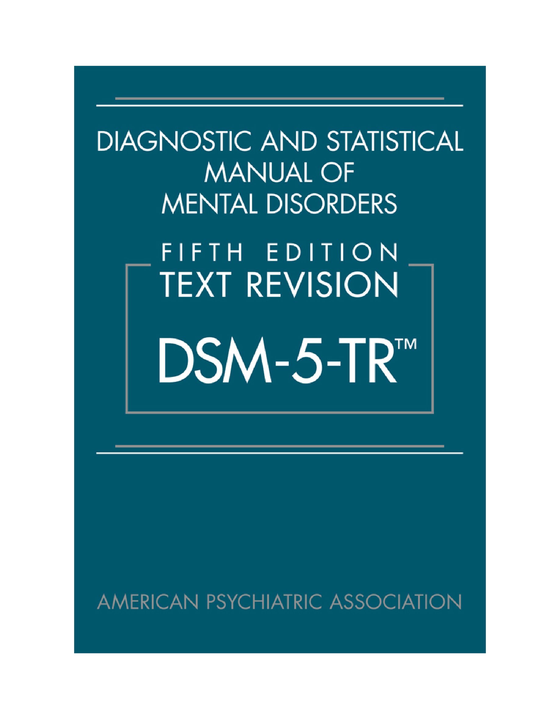 Cover preview — Diagnostic and Statistical Manual of Mental Disorders, Text Revision Dsm-5-tr 5th Edition — Page 3