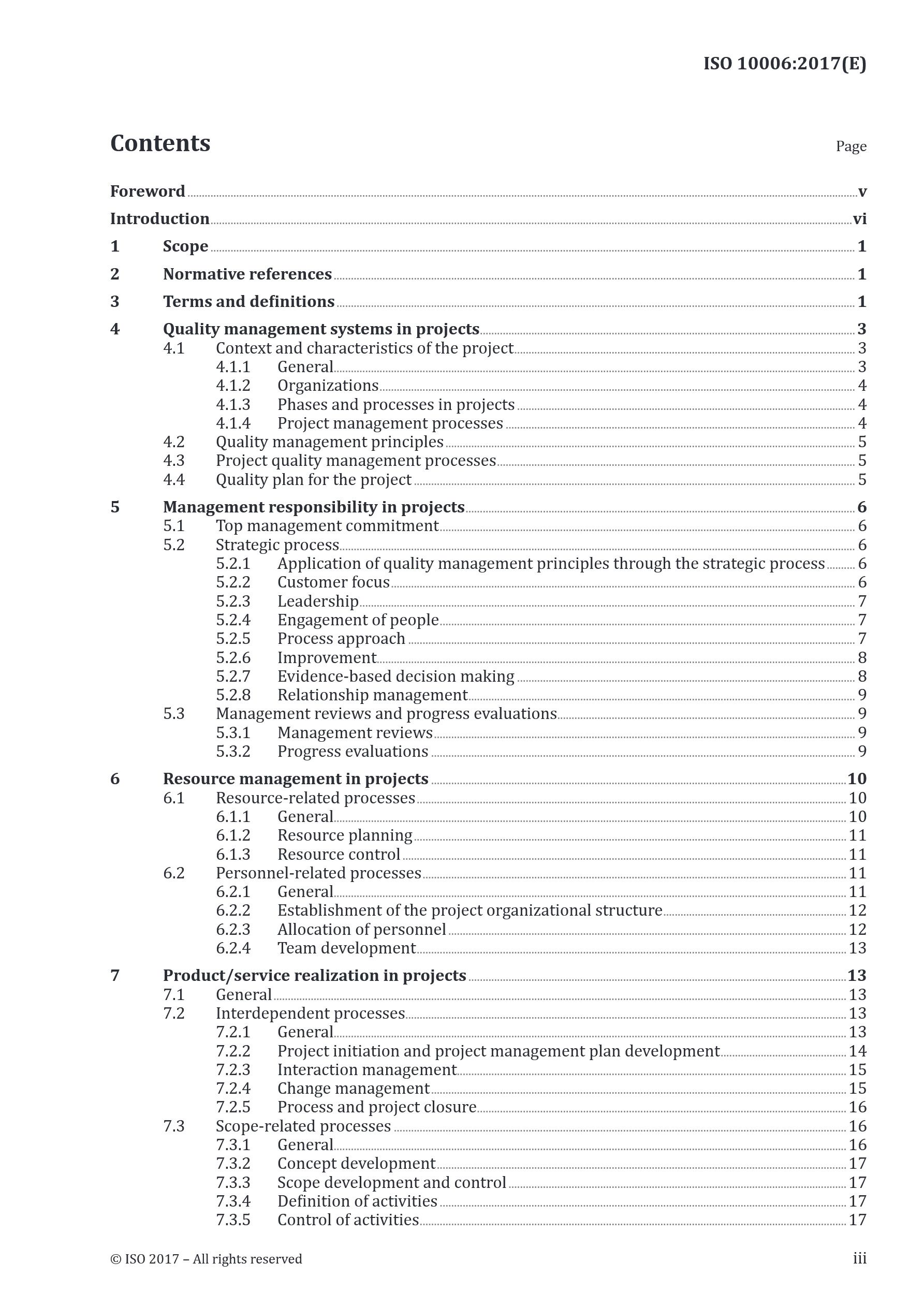 Cover preview — ISO 10006:2017 Quality Management — Guidelines for Quality Management in Projects — Page 3