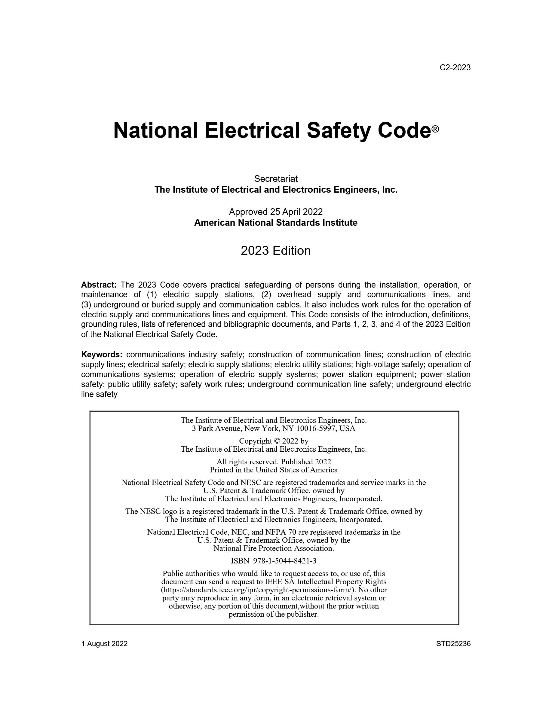 Cover preview — IEEE C2 National Electrical Safety Code (NESC) — Page 2