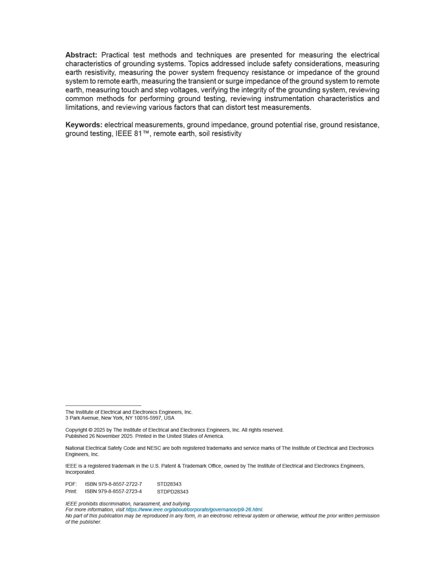 Cover preview — IEEE 81-2025 IEEE Guide for Measuring Earth Resistivity, Ground Impedance, and Earth Surface Potentials of a Grounding System — Page 3