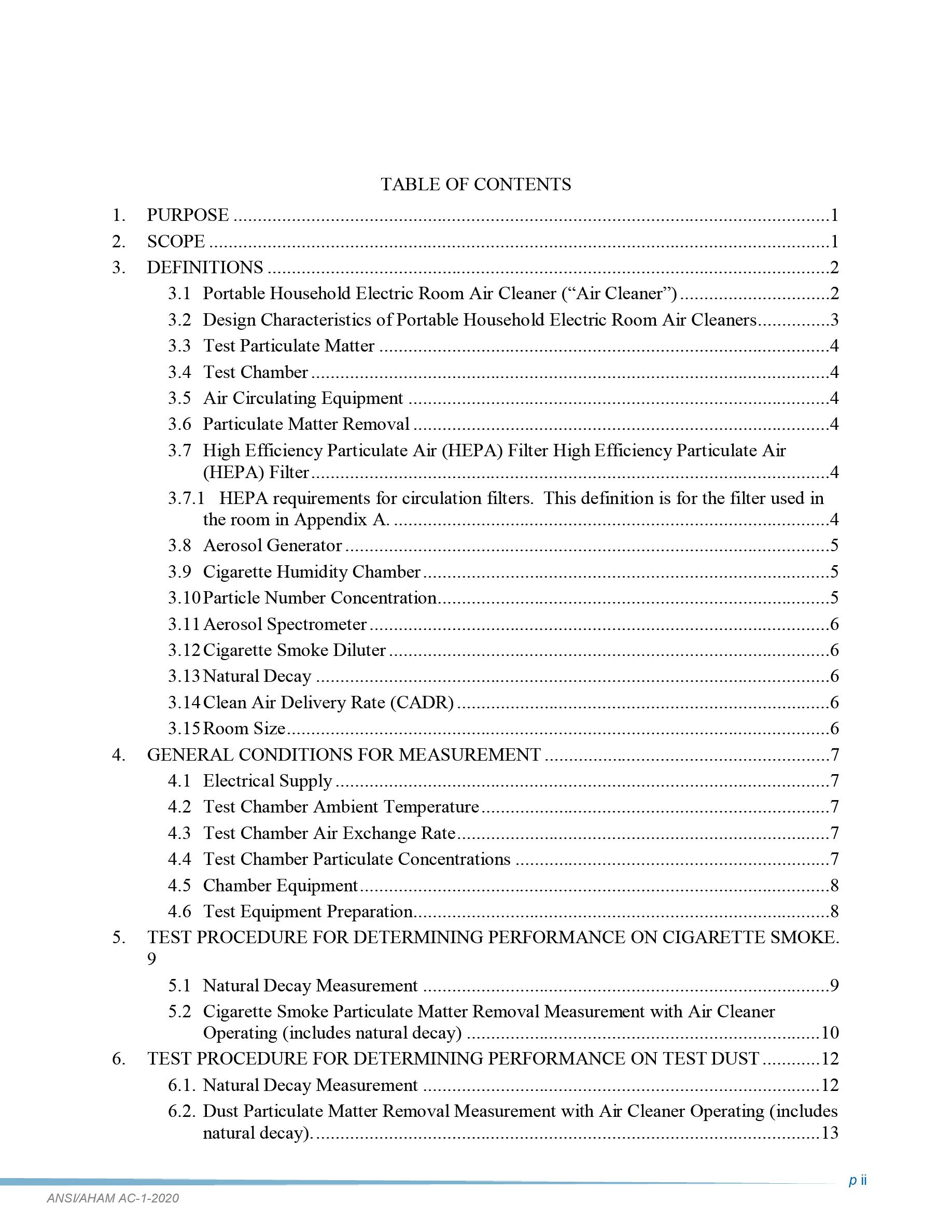 Cover preview — AHAM AC-1-2020 Method for Measuring Performance of Portable Household Electric Room Air Cleaners — Page 3