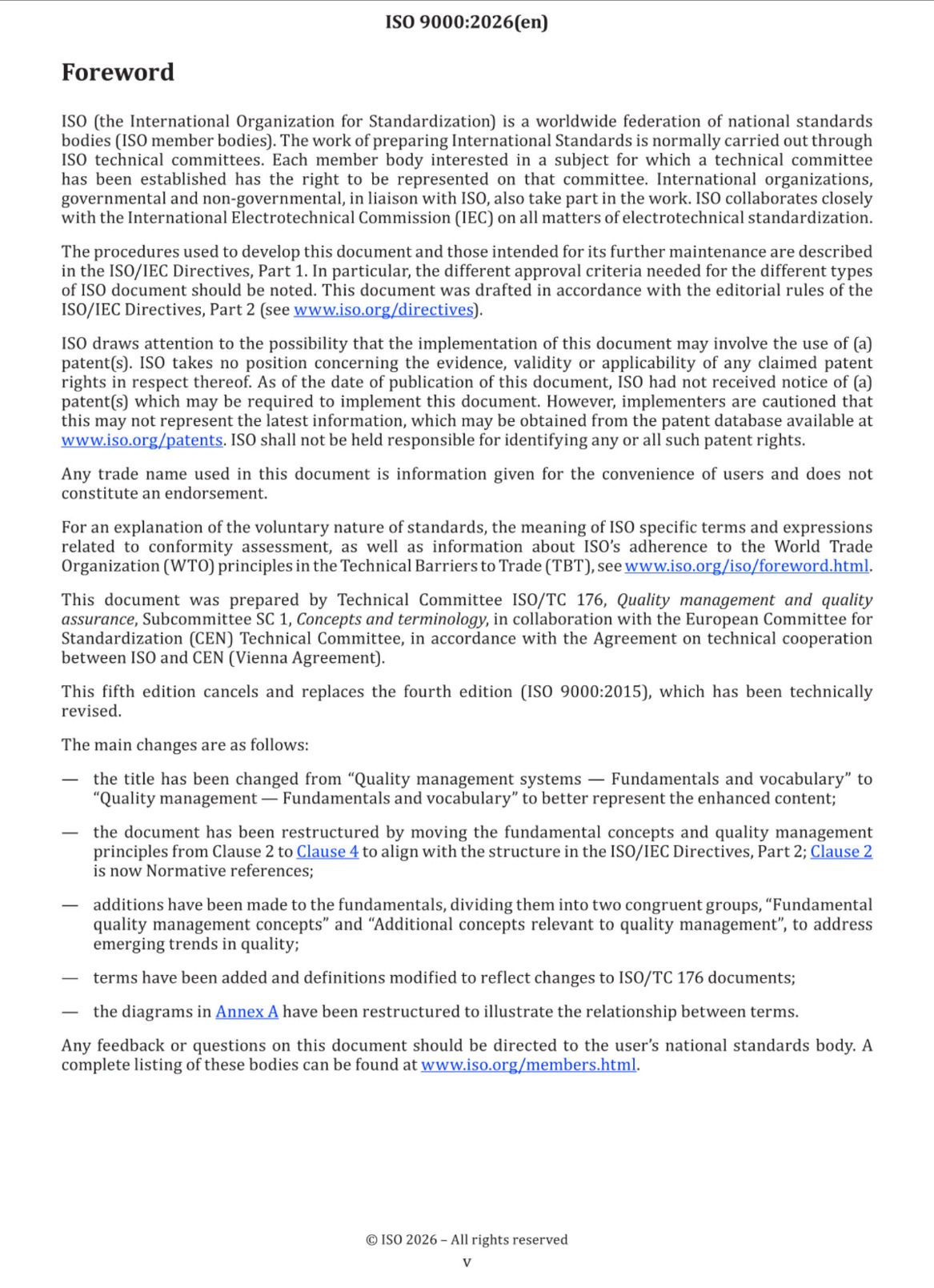 Cover preview — ISO 9000:2026 Quality Management — Fundamentals and Vocabulary — Page 5