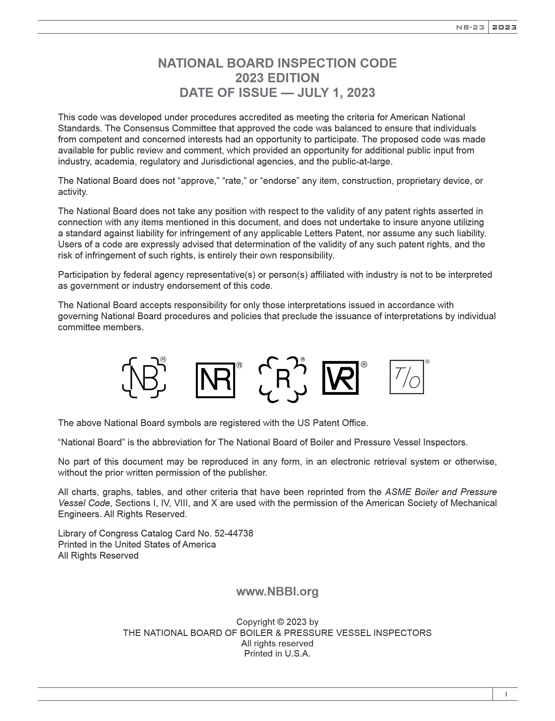 Cover preview — NBBI NB 23 (NBIC) National Board Inspection Code - Part 3 Repairs and Alterations — Page 2
