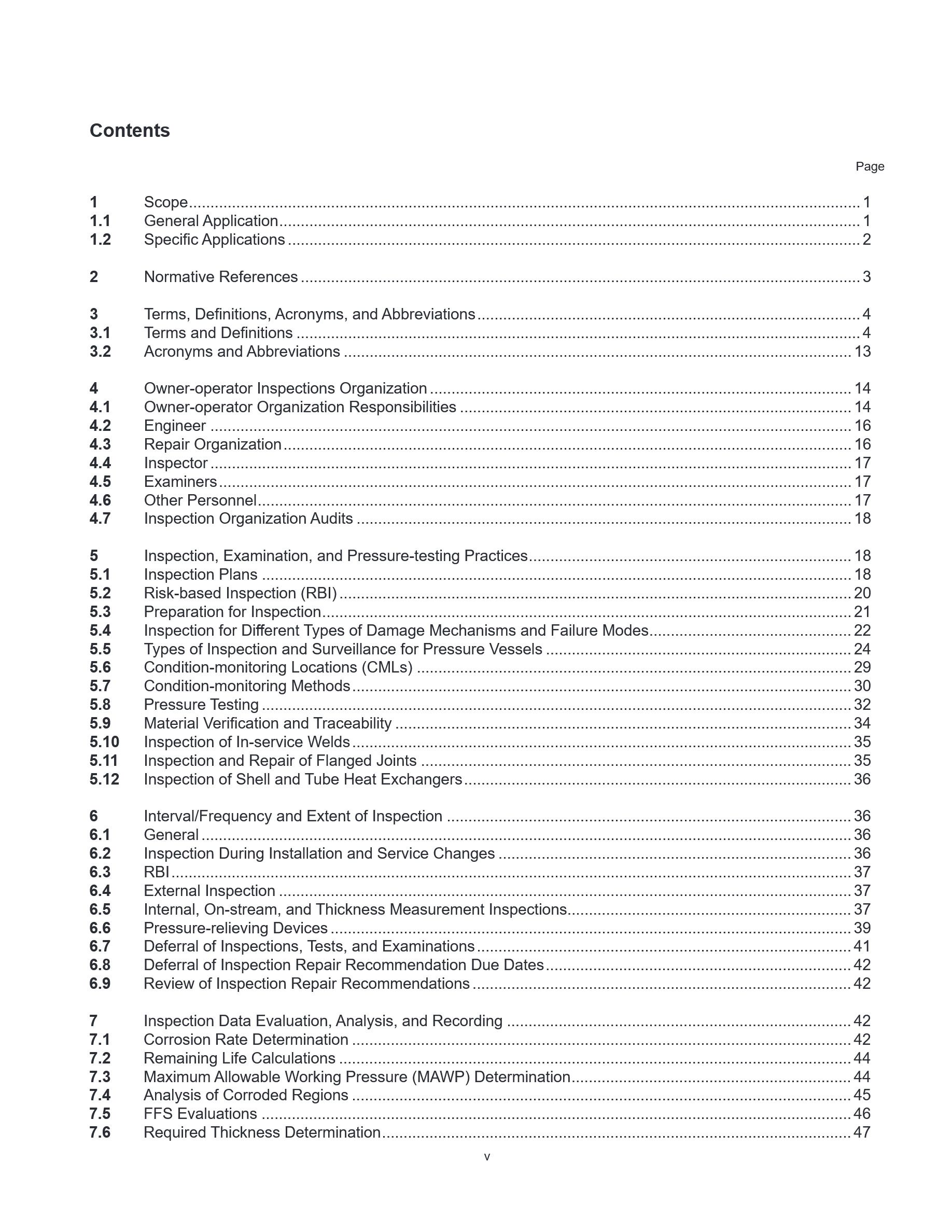 Cover preview — API 510 Pressure Vessel Inspection Code: In-service Inspection, Rating, Repair, and Alteration, Eleventh Edition, Includes Errata 1 (2023) and Errata 2 (2025) — Page 5